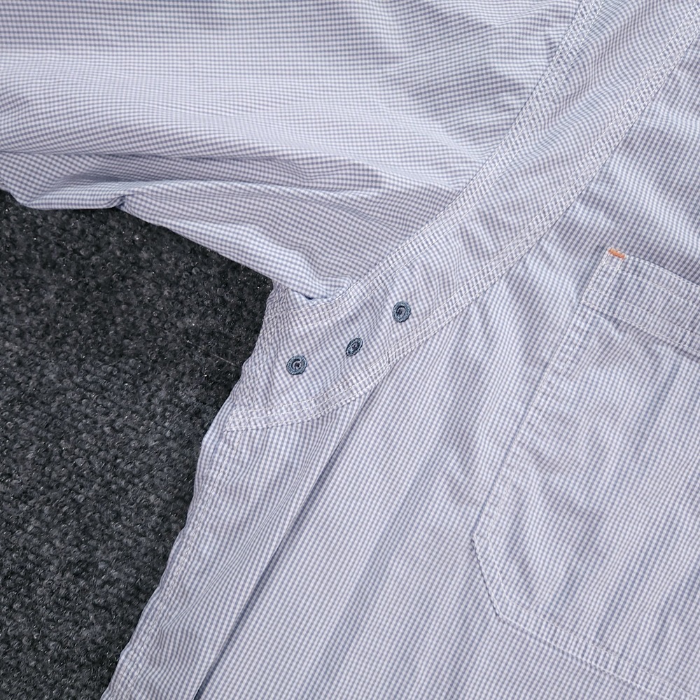Orvis Shirt Mens XL Blue Gingham Trout Bum River Guide Fishing Button Up Pockets - Picture 4 of 13